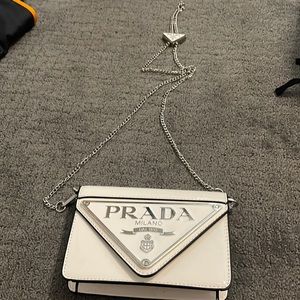 White Prada like shoulder bag
